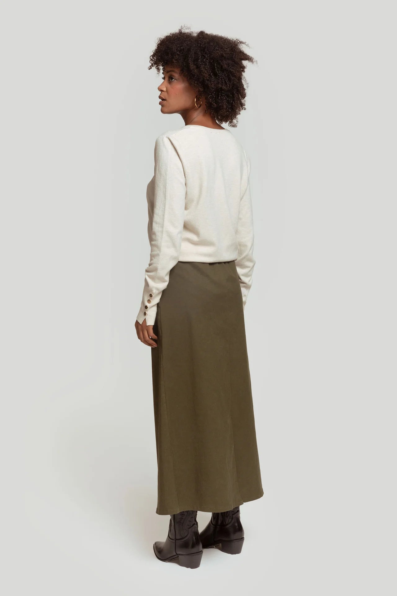 Jupe longue kaki
