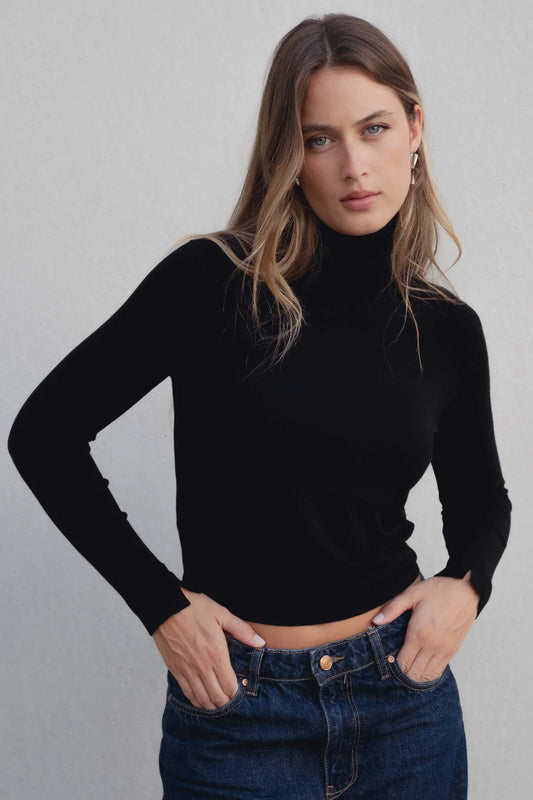 Pull col roulé