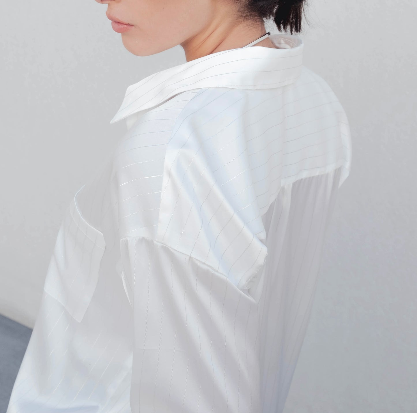 Chemise rayée satin