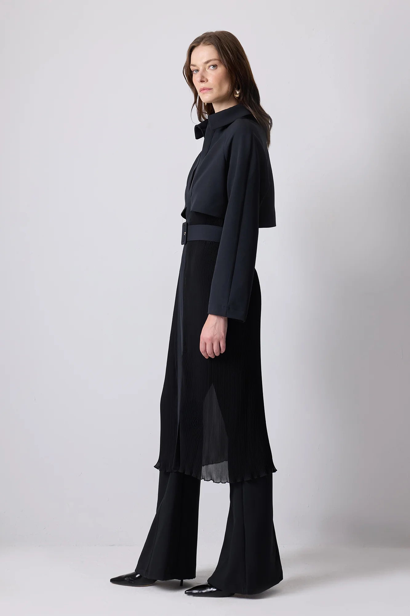 Veste en crêpe plissée