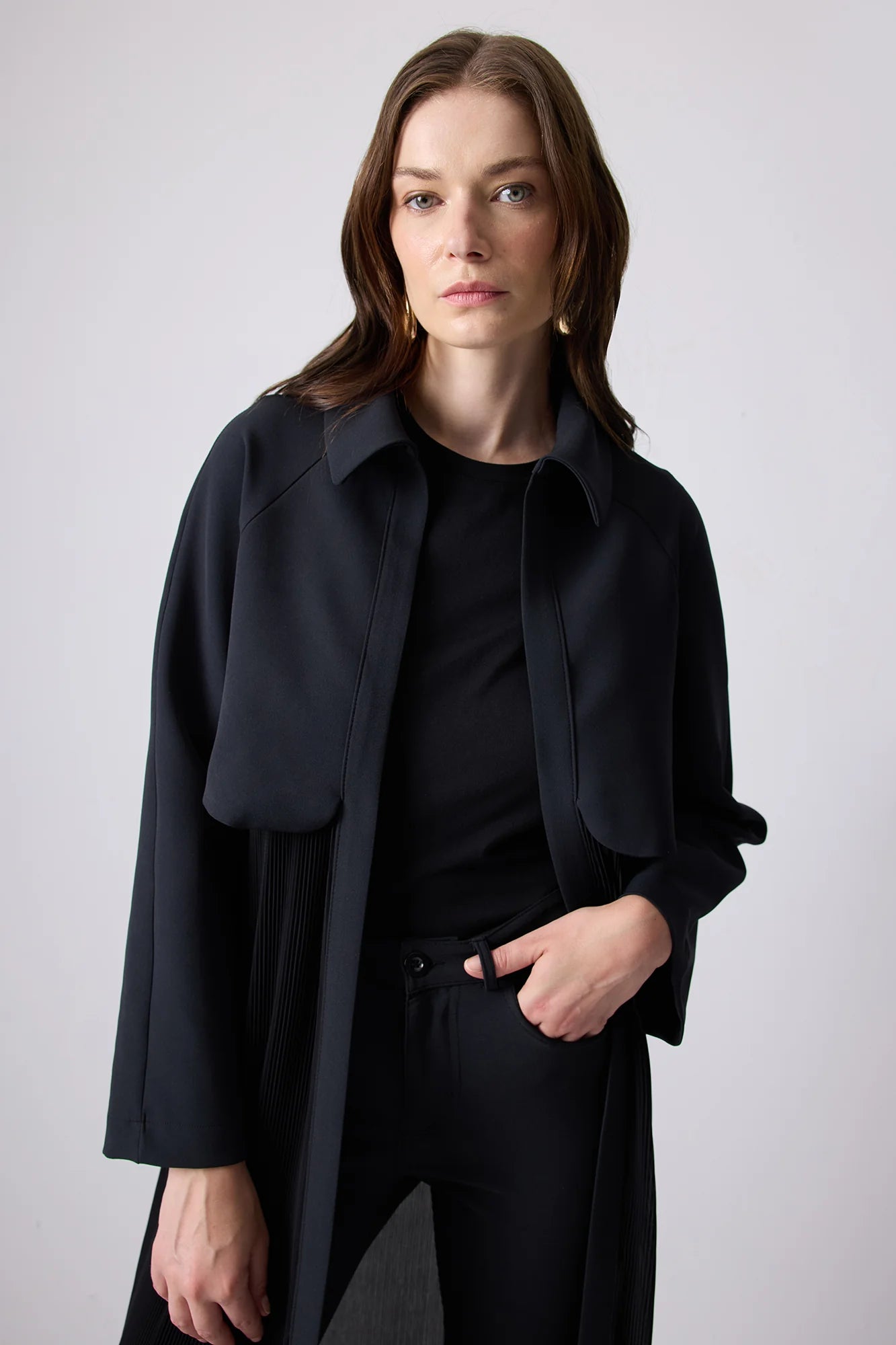 Veste en crêpe plissée