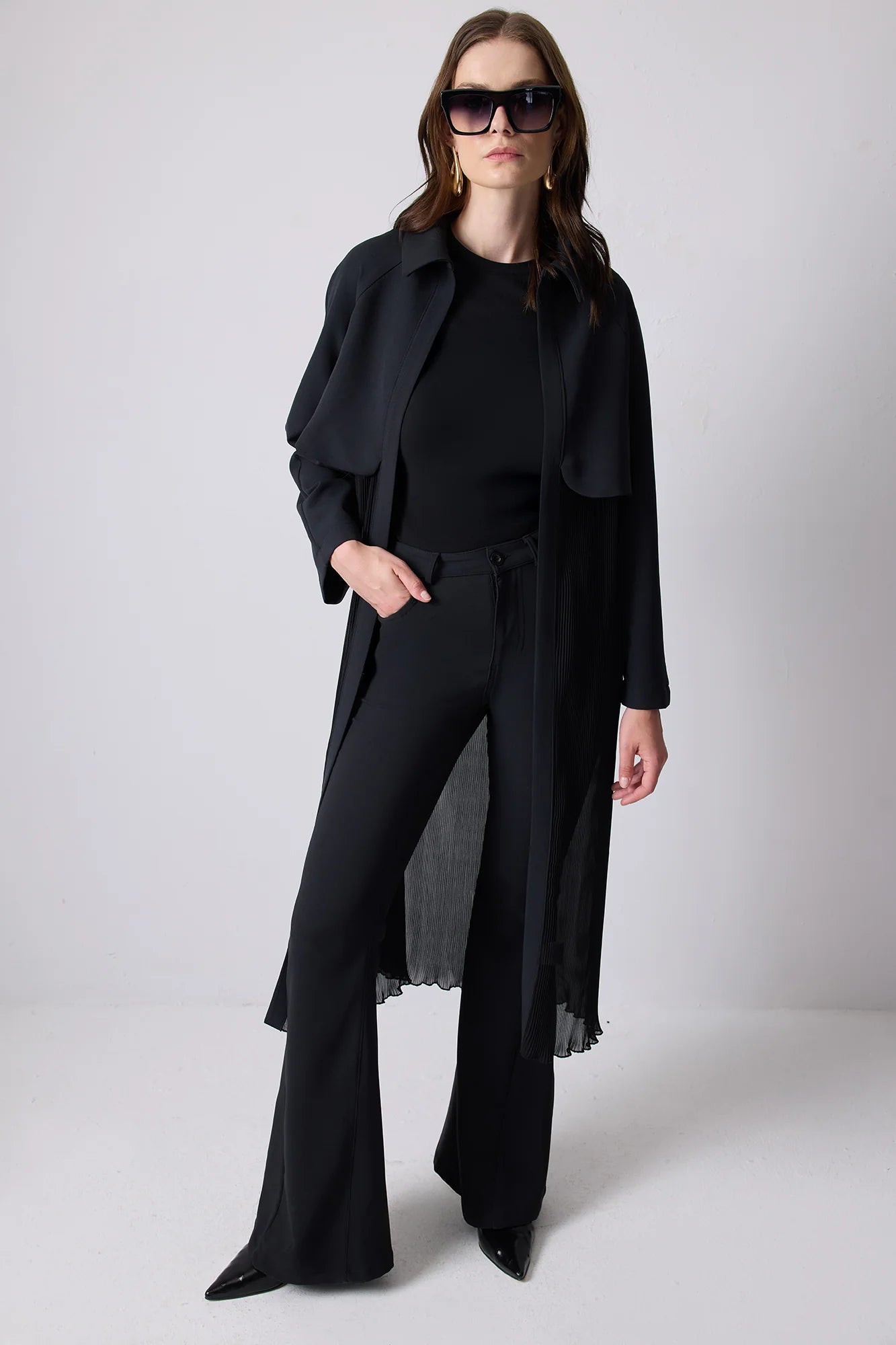 Veste en crêpe plissée